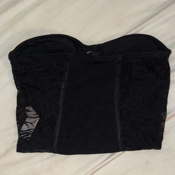 Forever 21 Lace Bustier Crop Tank | Wire-Free, Hook-Free | Padded | Size Small - Picture 3 of 7